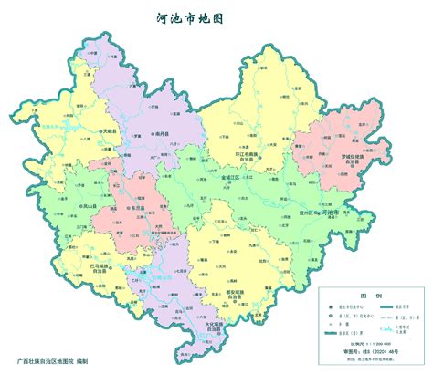 中国广西地图|广西2023年版行政区划地图（含14大地级市高清地。